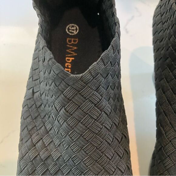 BM Bernie Mev. Claire Pull-On Open Peep Toe Heeled Slides Shoes Boots Black 37 - Picture 6 of 11